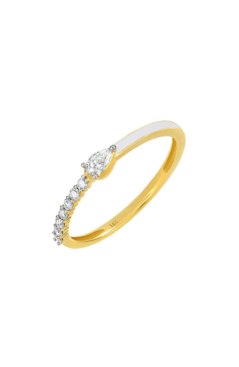 Carrière Jewelry Diamond & White Enamel Ring - 0.25ct., Main, color, 14K Yellow Gold