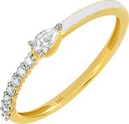 Carrière Jewelry Diamond & White Enamel Ring - 0.25ct.