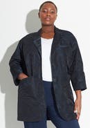 SEE ROSE GO Jacquard Blazer Plus Size