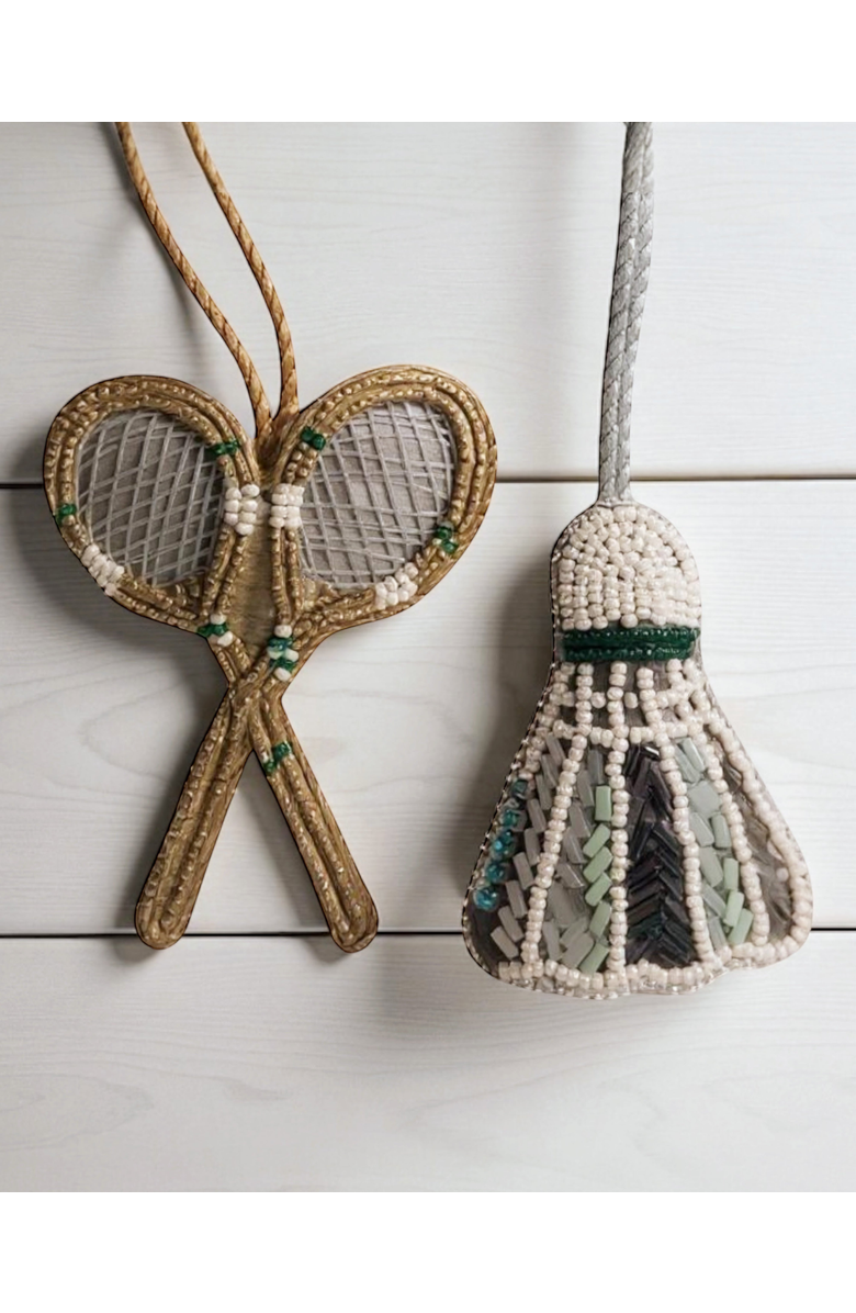 Pillowpia Badminton Ornament Set, Main, color, Gingerbread