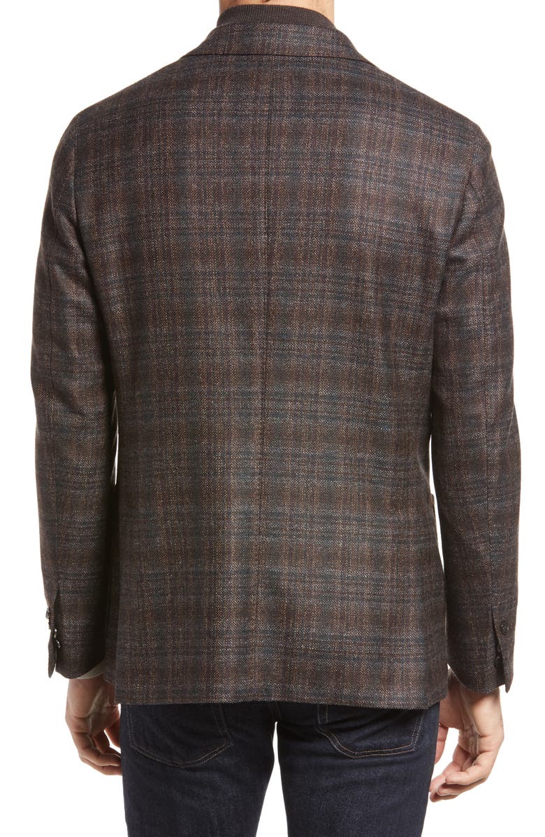 Corneliani Men's ID Plaid Virgin Wool Car Coat, Alternate, color,