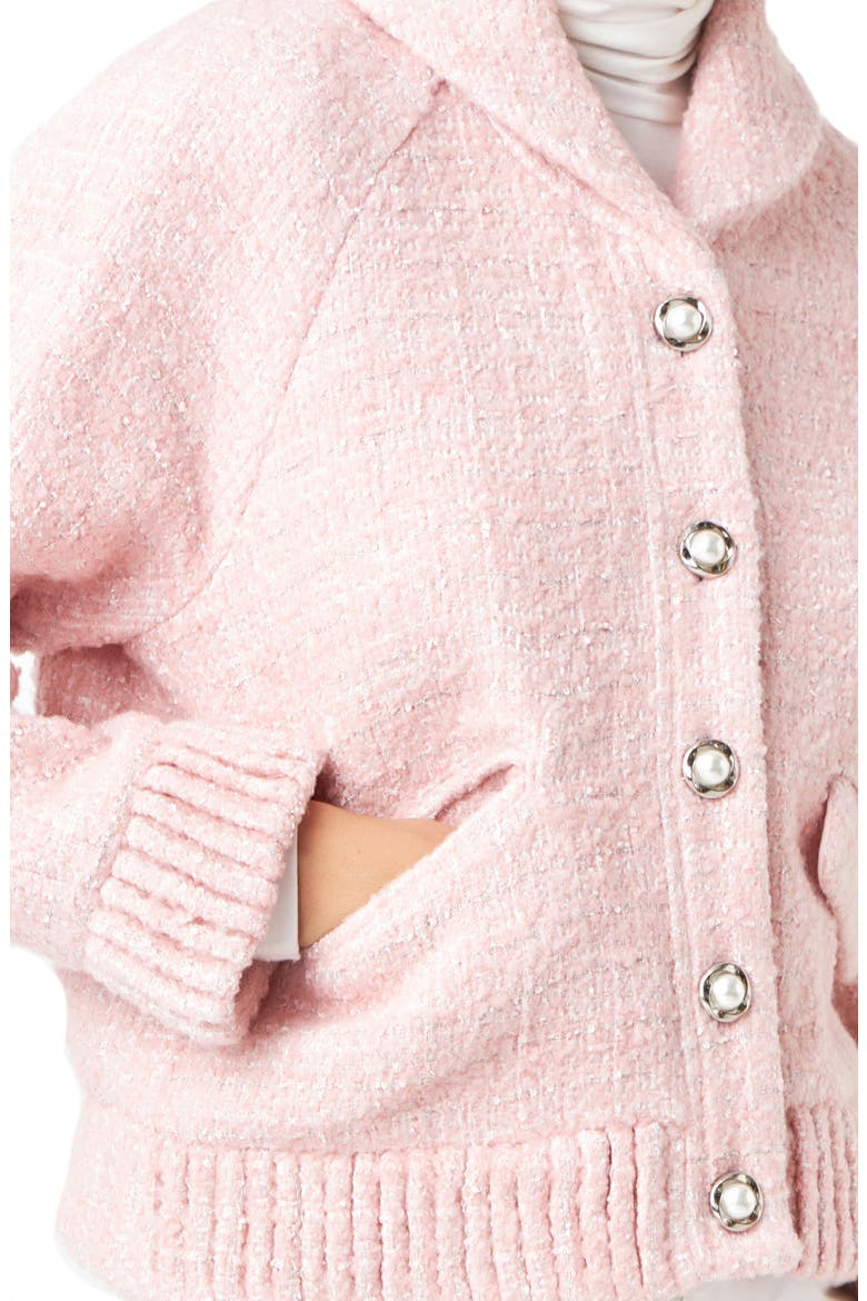 Metallic Tweed Jacket, Alternate, color, BLUSH PINK