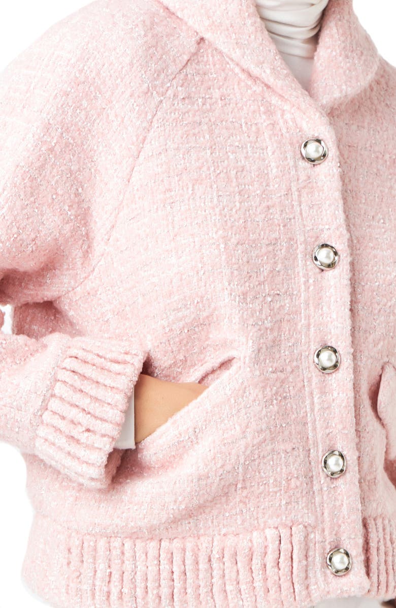 Endless Rose Metallic Tweed Jacket, Alternate, color, Blush Pink