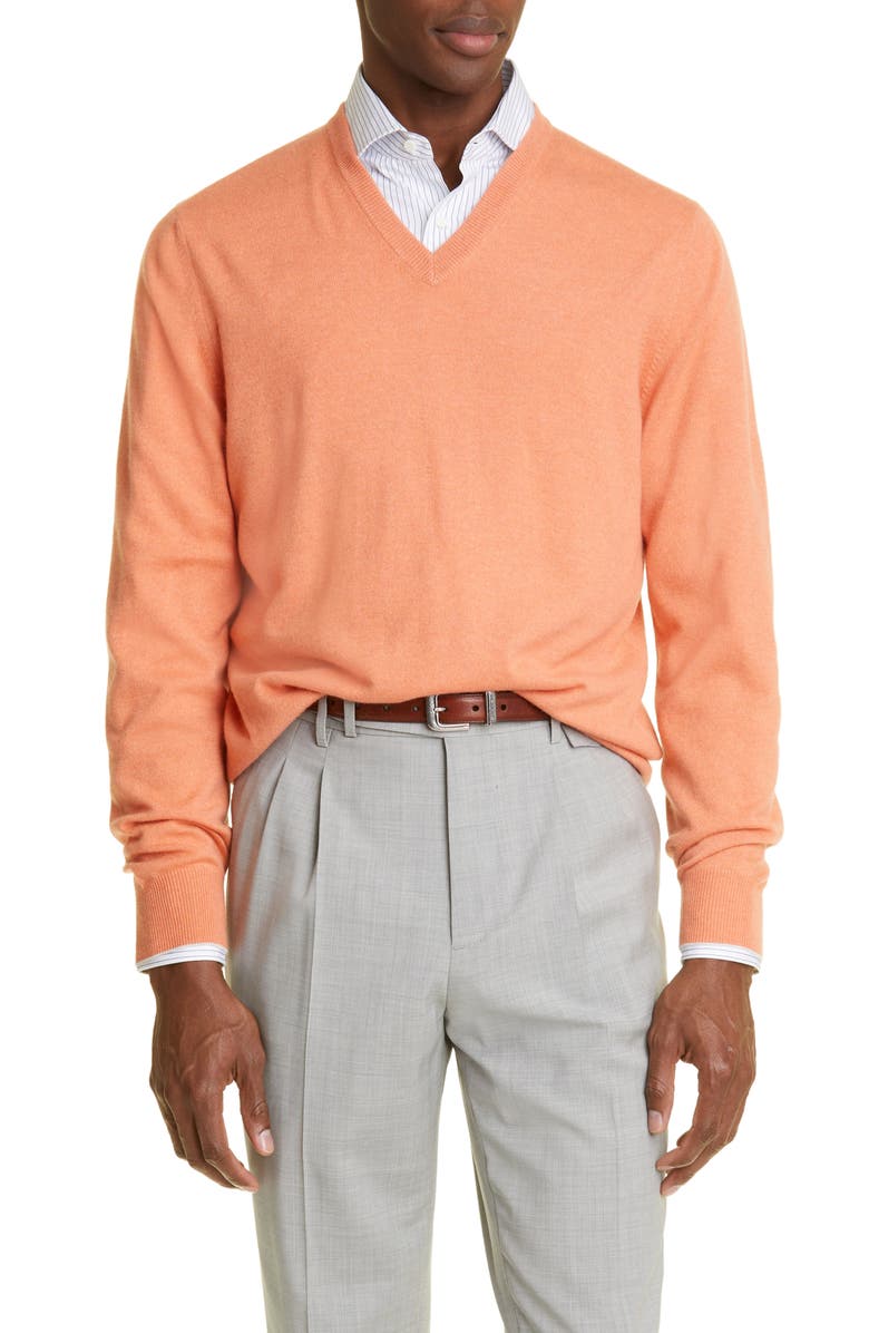 Brunello Cucinelli V-Neck Cashmere Sweater, Main, color,