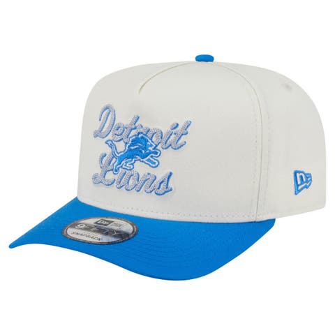 Men
s New Era  Cream/Blue Detroit Lions Chainstitch A-Frame 9FIFTY Adjustable Hat