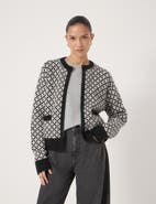 Hush Jacquard Wool Edge To Edge Cardigan