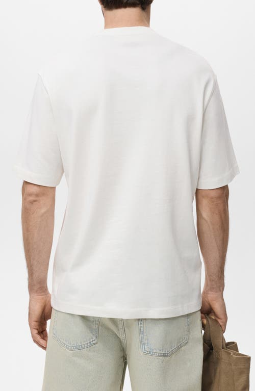 Mango Relaxed Fit Solid Cotton T-shirt In White