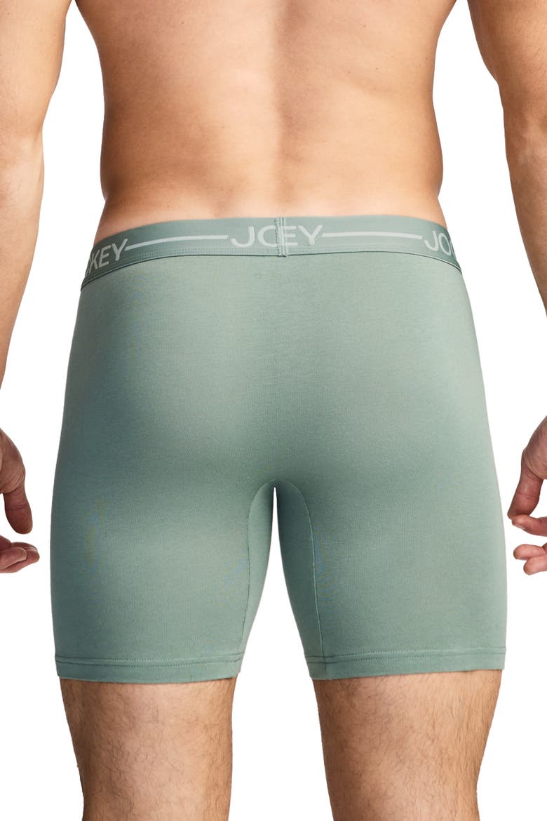 Mens Organic Cotton Stretch 6.5" Boxer Brief - 3 Pack, Alternate, color, Evergreen Mist