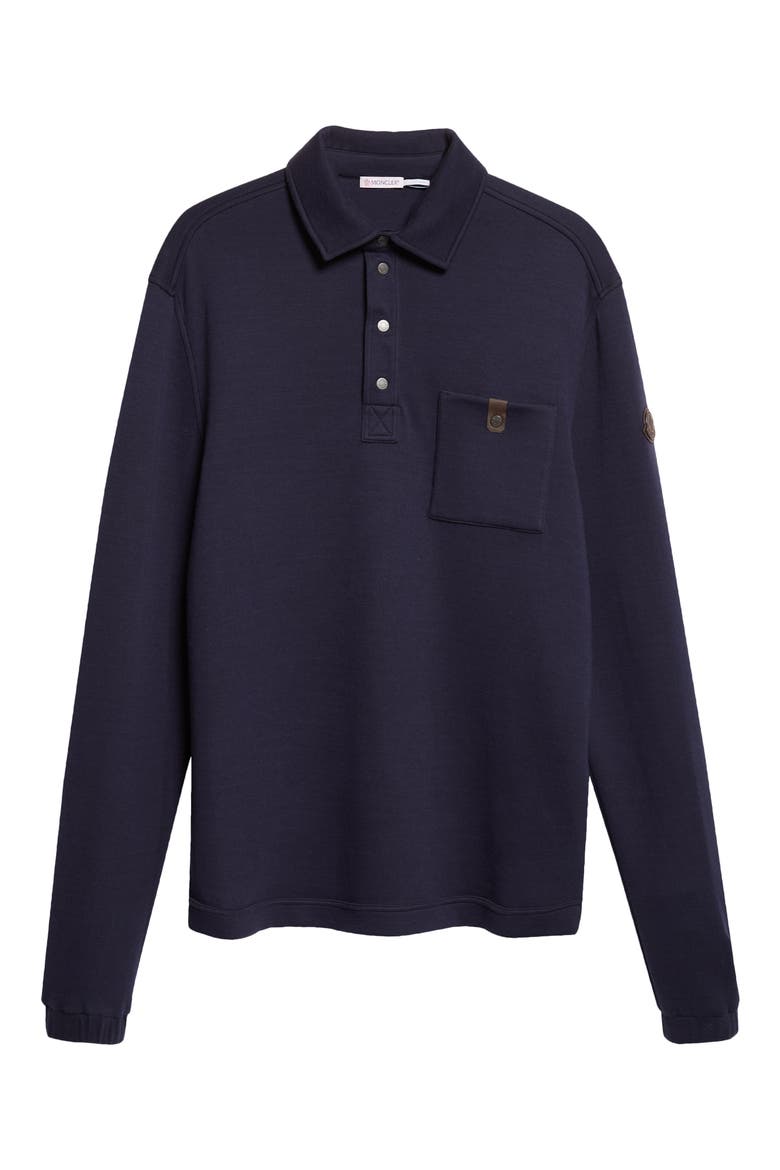 Long Sleeve Polo, Main, color, NAVY