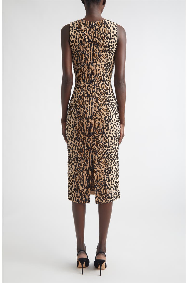Leopard Jacquard Knit Dress, Alternate, color, CAMEL LEOPARD MULTI