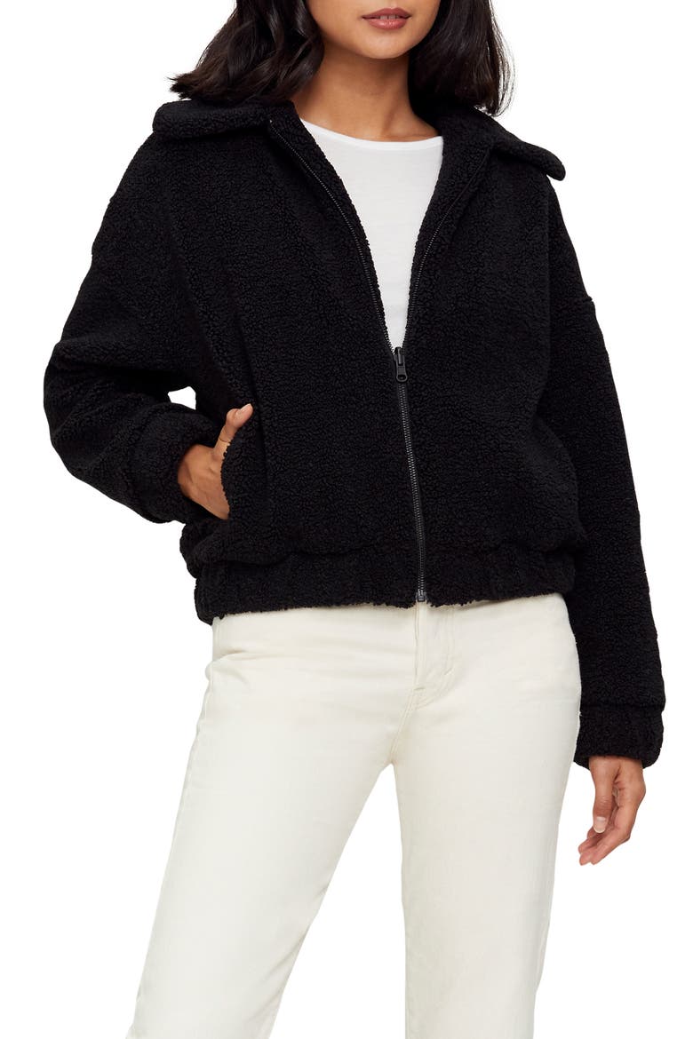 Mindy Yosemite Faux Fur Bomber, Main, color, BLACK