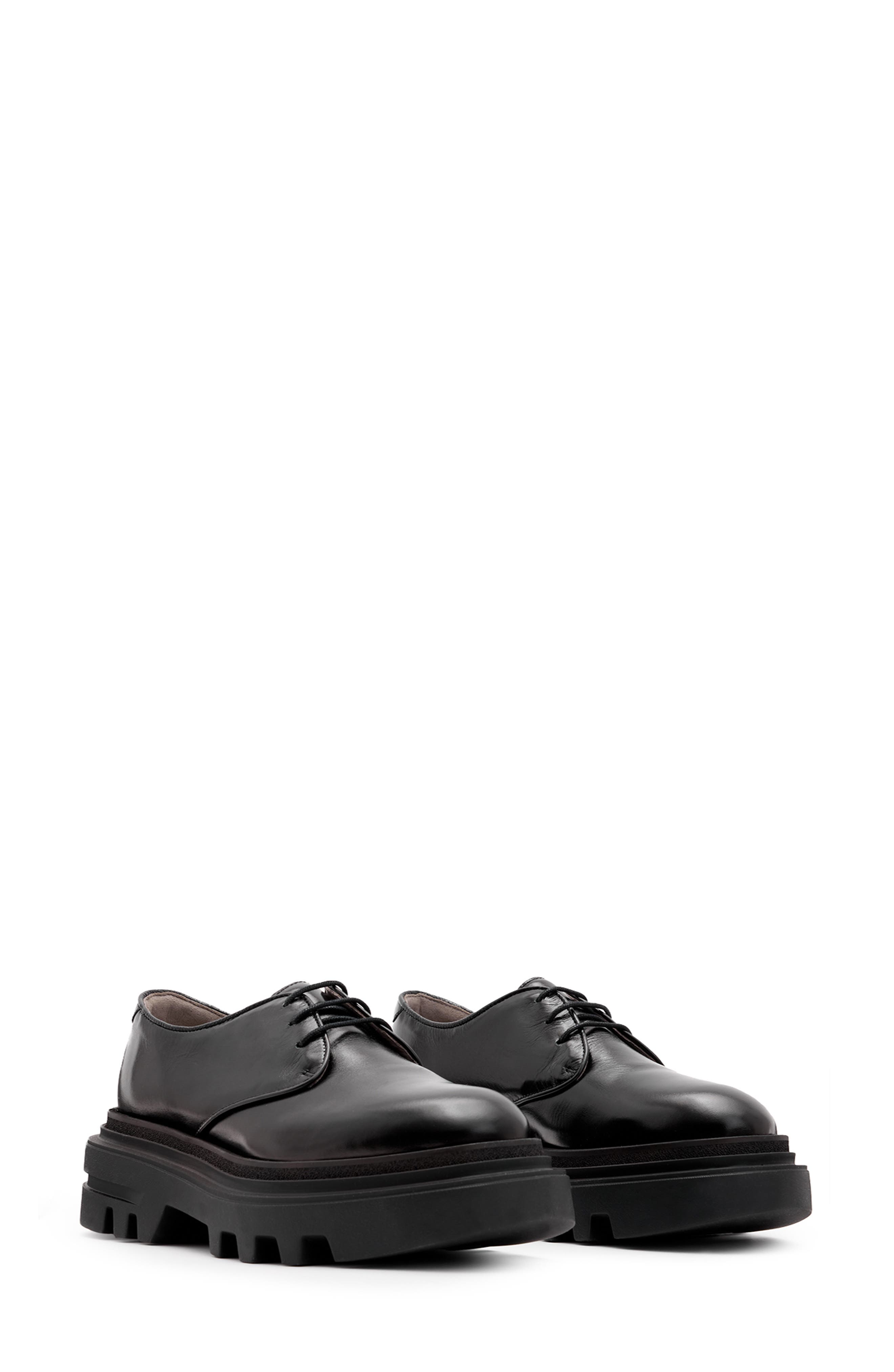 AllSaints Alexia Lug Sole Derby, Main, color, 