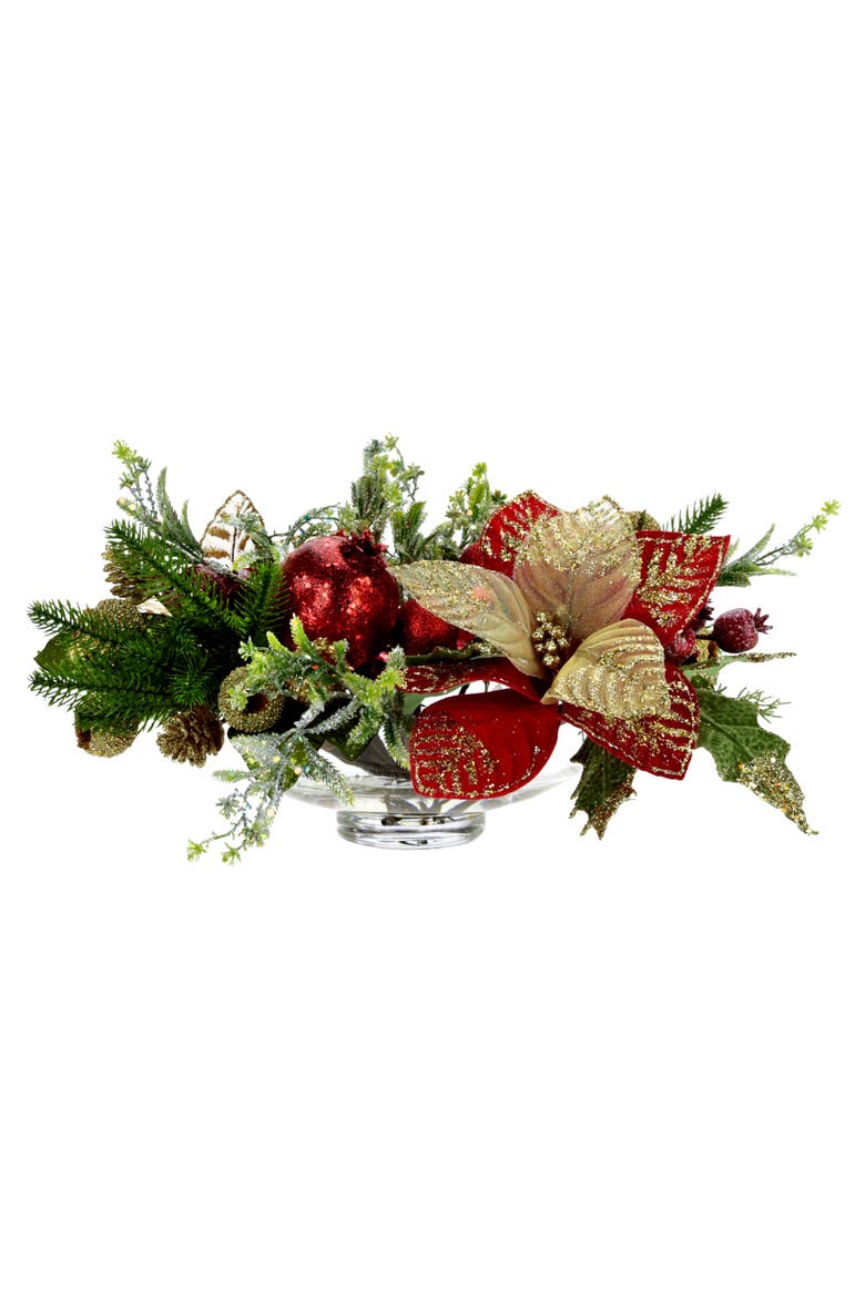 Large Poinsettia Centerpiece, Red, Main, color, Red