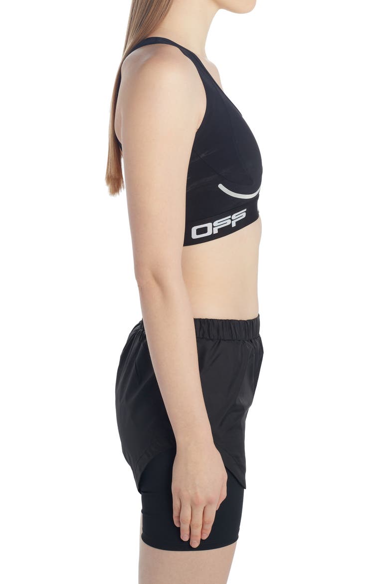 Logo Active Sports Bra, Alternate, color, BLACK