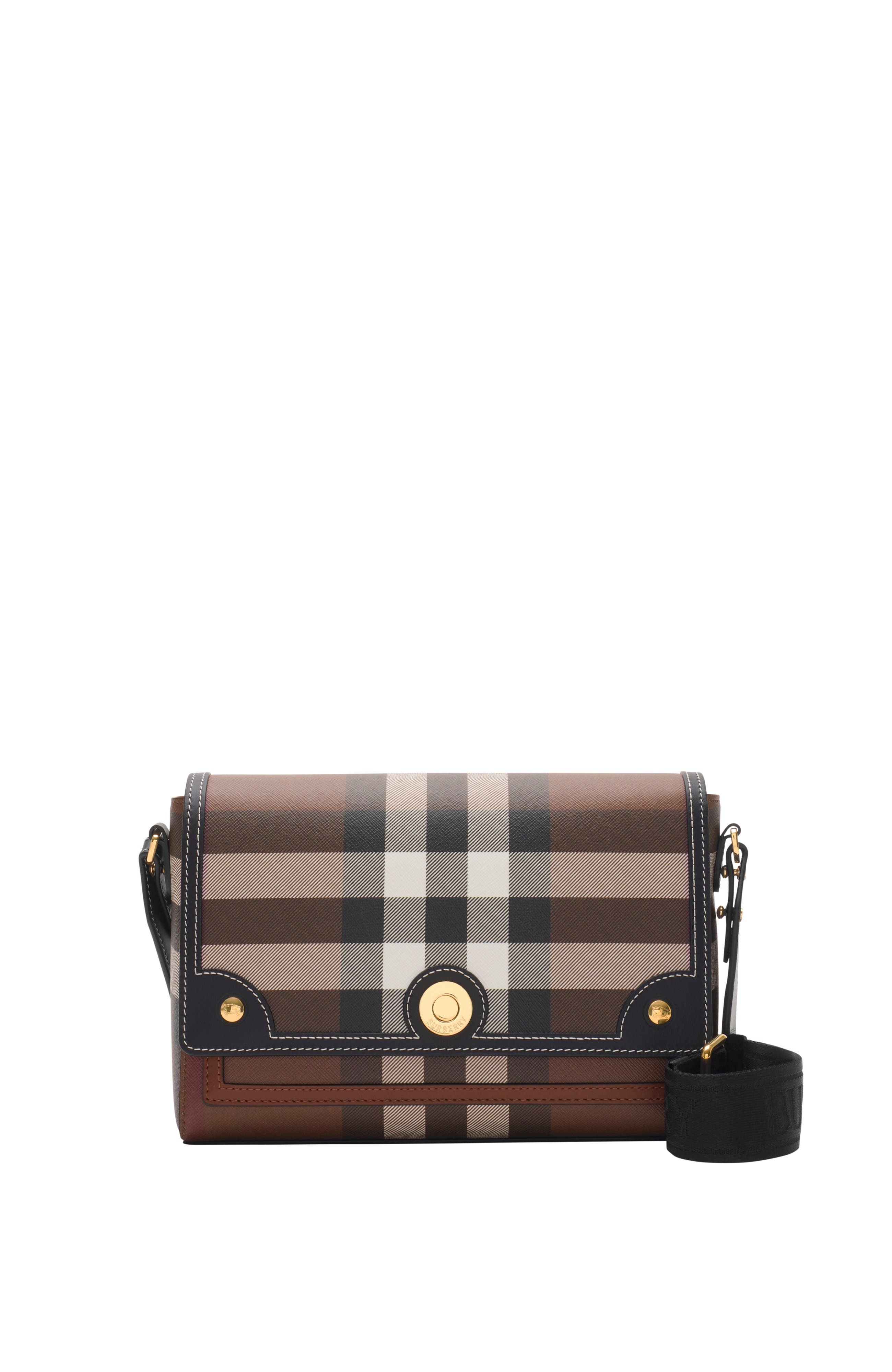 Burberry Note Bag, Main, color, Dark Birch Brown