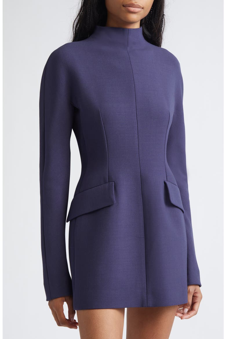 Tefrite Long Sleeve Stretch Gabardine Sheath Dress, Alternate, color, MIDNIGHT BLUE