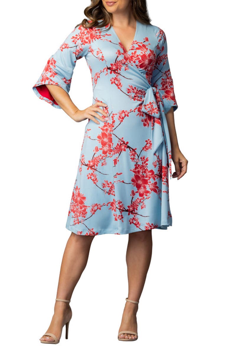 Gemini Wrap Dress, Main, color, Cherry Blossom Print