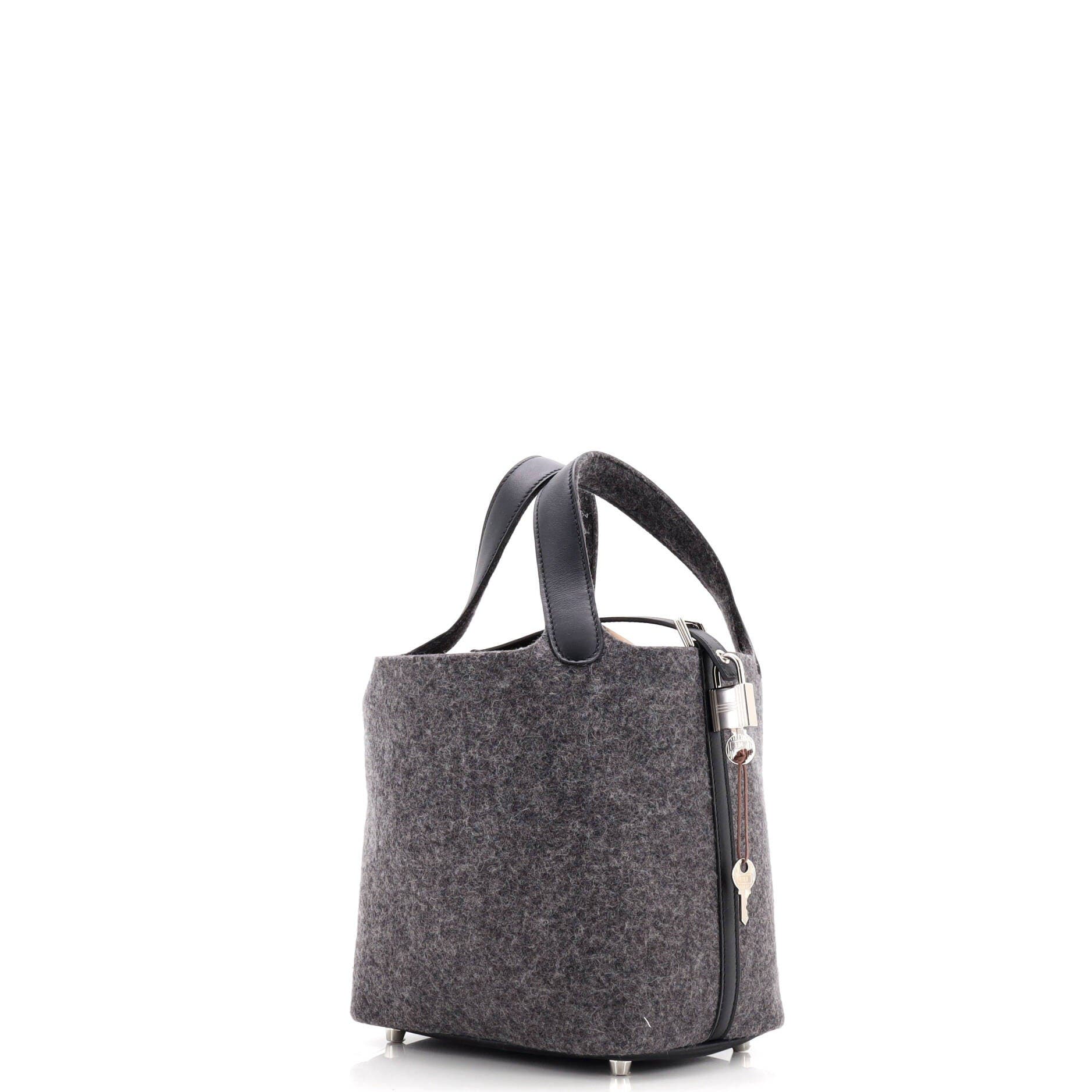 Picotin Lock Bag Felt with Leather PM, Alternate, color, Grey