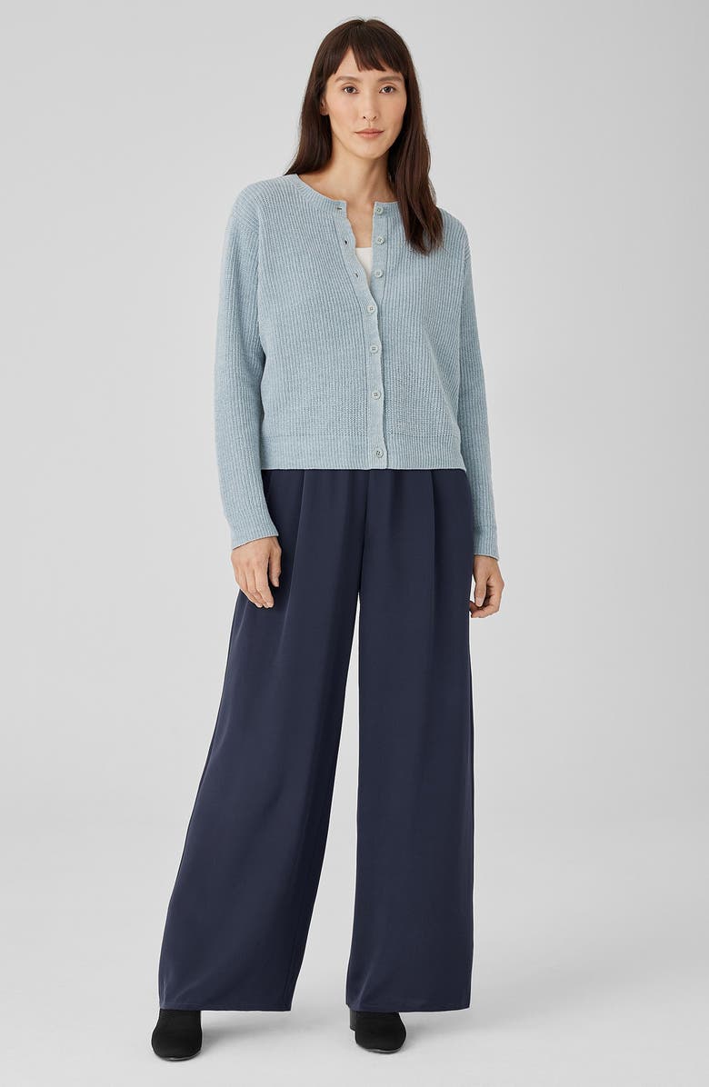 Eileen Fisher Crewneck Organic Cotton Chenille Cardigan, Alternate, color,