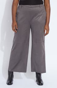 Lysse Amina Foil Ankle Wide Leg Faux Suede Pants