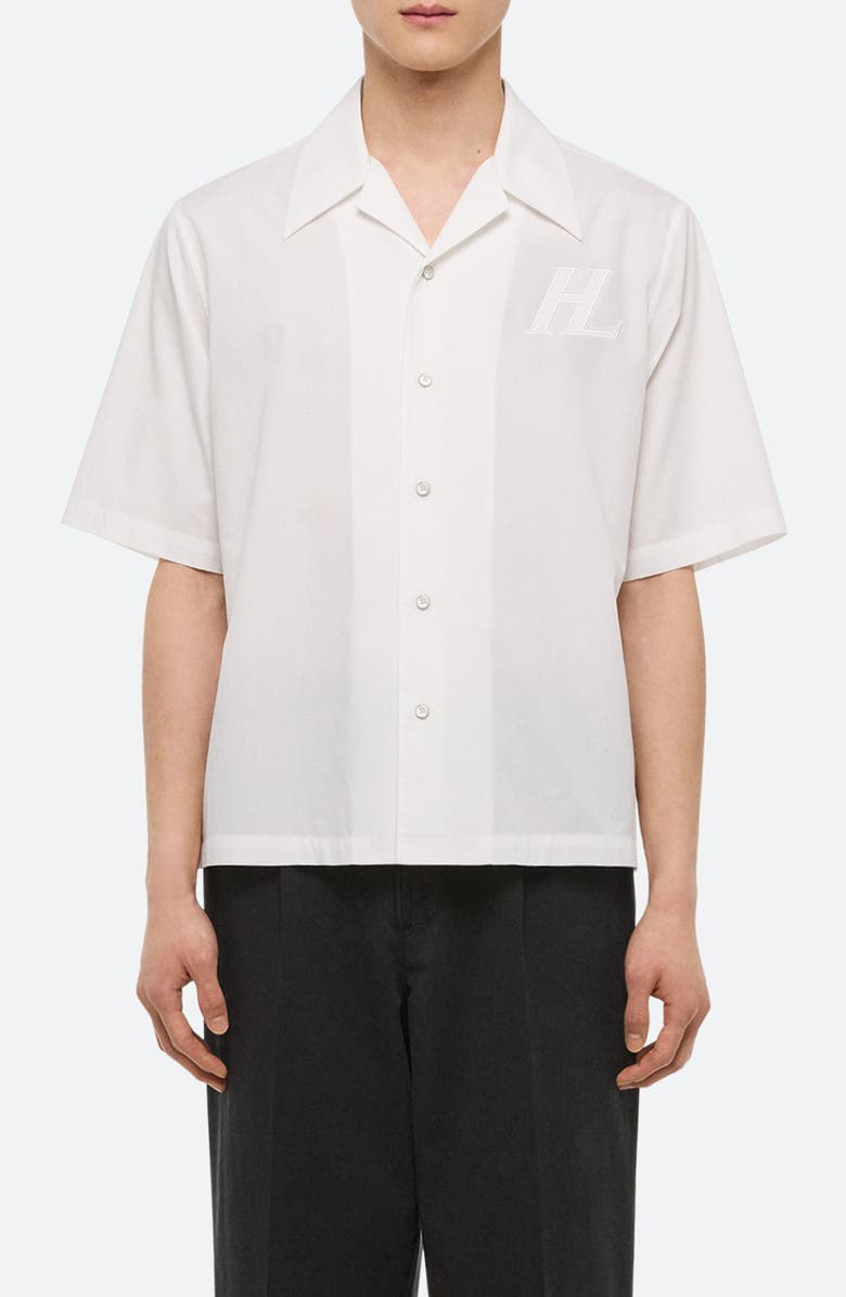 Helmut Lang Boxy Soft Broad Poplin Camp Shirt, Main, color, White - 100