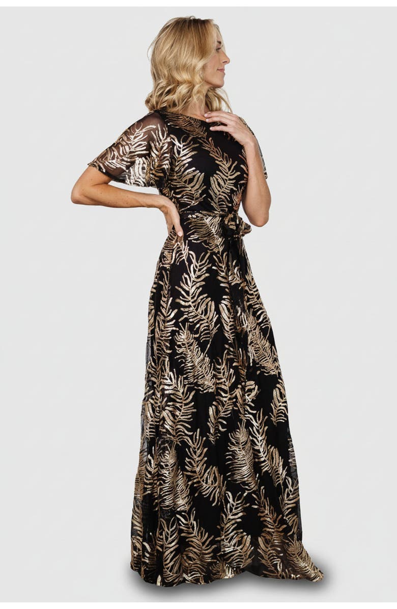 Baltic Børn Muse Sequin Maxi Dress, Alternate, color, Black + Gold