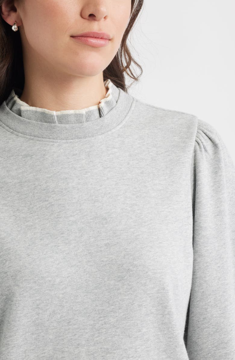 Caslon<sup>®</sup> Ruffle Crewneck Sweatshirt, Alternate, color,