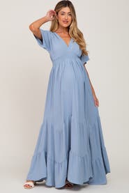 PinkBlush Deep V-Neck Maxi Dress