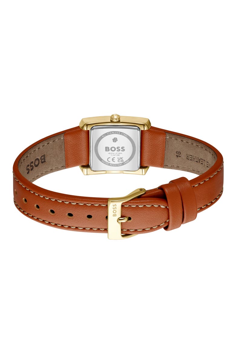 Lucy Scala Leather Strap Watch, 22mm, Alternate, color, WHITE