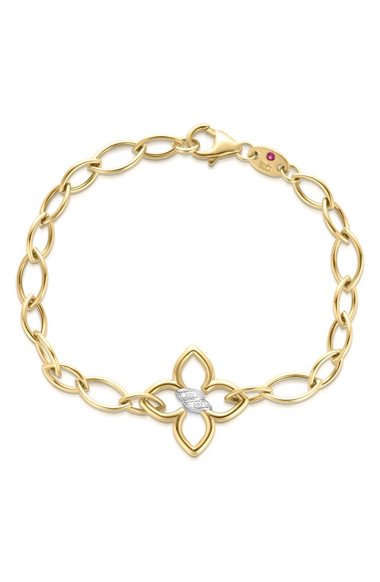 Roberto Coin Cialoma Pavé Diamond Flower Bracelet, Main, color,