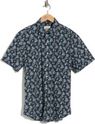 Bugatchi Orson Short Sleeve Stretch Cotton Button-Up Shirt