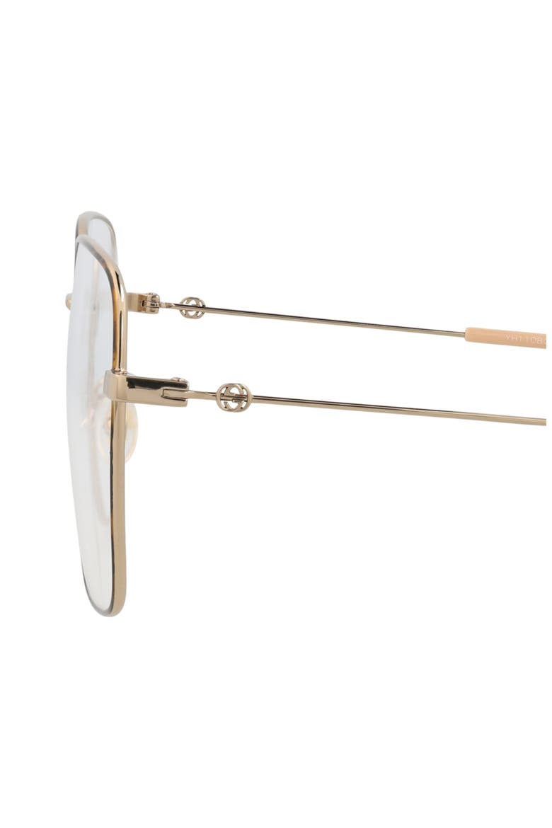 56mm Square Optical Glasses, Alternate, color, GOLD GOLD TRANSPARENT