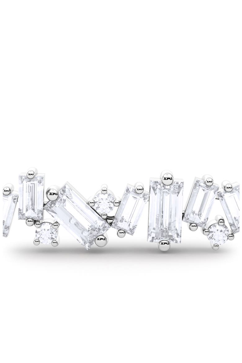 Baguette & Round Lab Created Diamond Pendant Necklace, Alternate, color, 18K WHITE GOLD