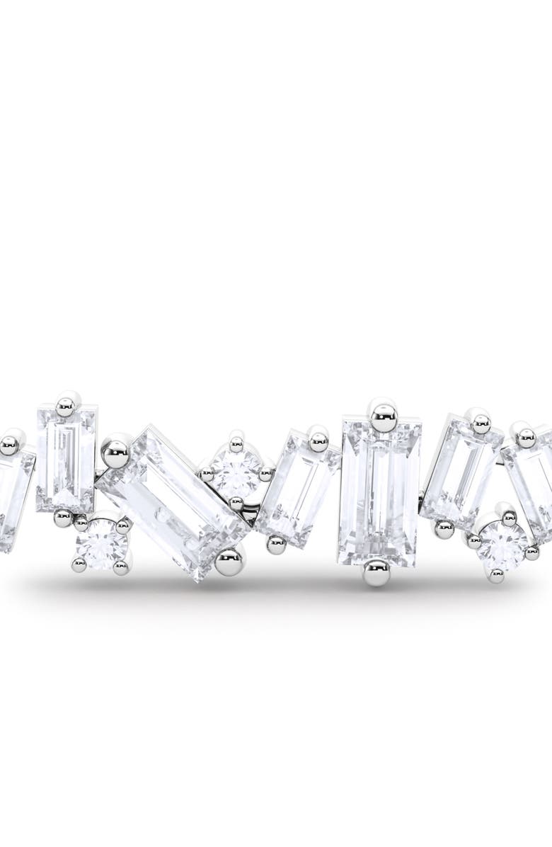 HauteCarat Baguette & Round Lab Created Diamond Pendant Necklace, Alternate, color, 18K White Gold