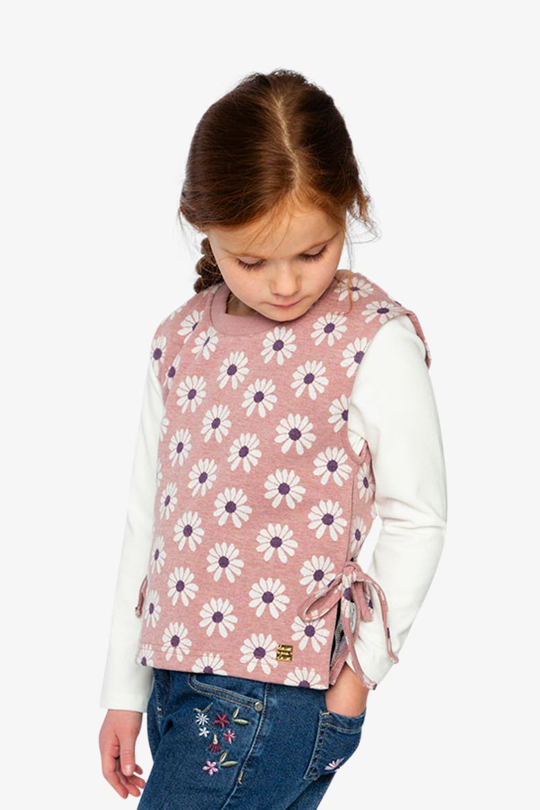 Floral Jacquard Button Front Vest, Alternate, color, Pink Printed Flowers