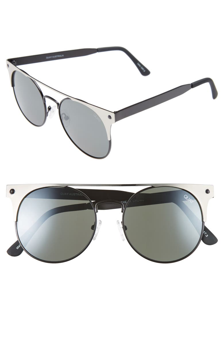 QUAY Australia The In Crowd 55mm Round Sunglasses, Main, color,