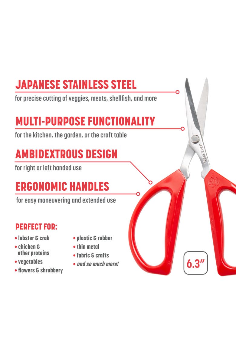 JOYCE CHEN Original Unlimited Kitchen Scissors 2-Pack, Alternate, color, Red