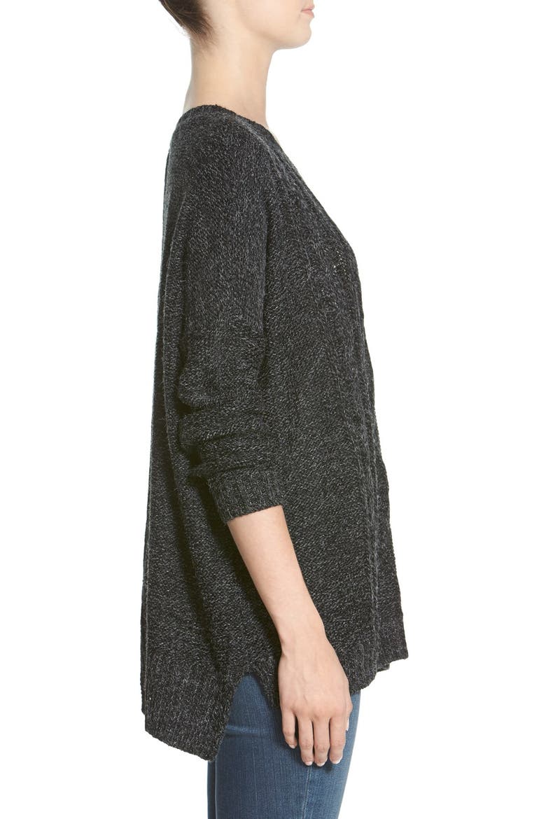 Cable Knit Sweater, Alternate, color, CHARCOAL