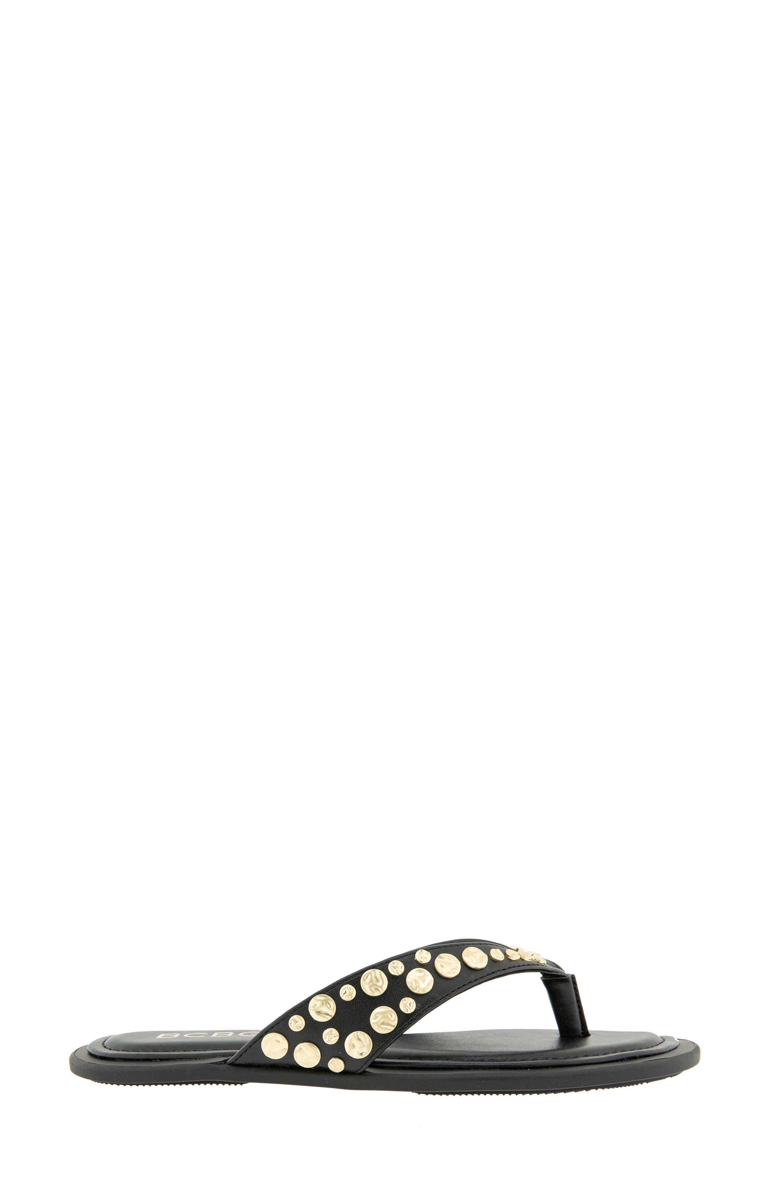 BCBG Zelilya Studded Flip Flop, Alternate, color, Black
