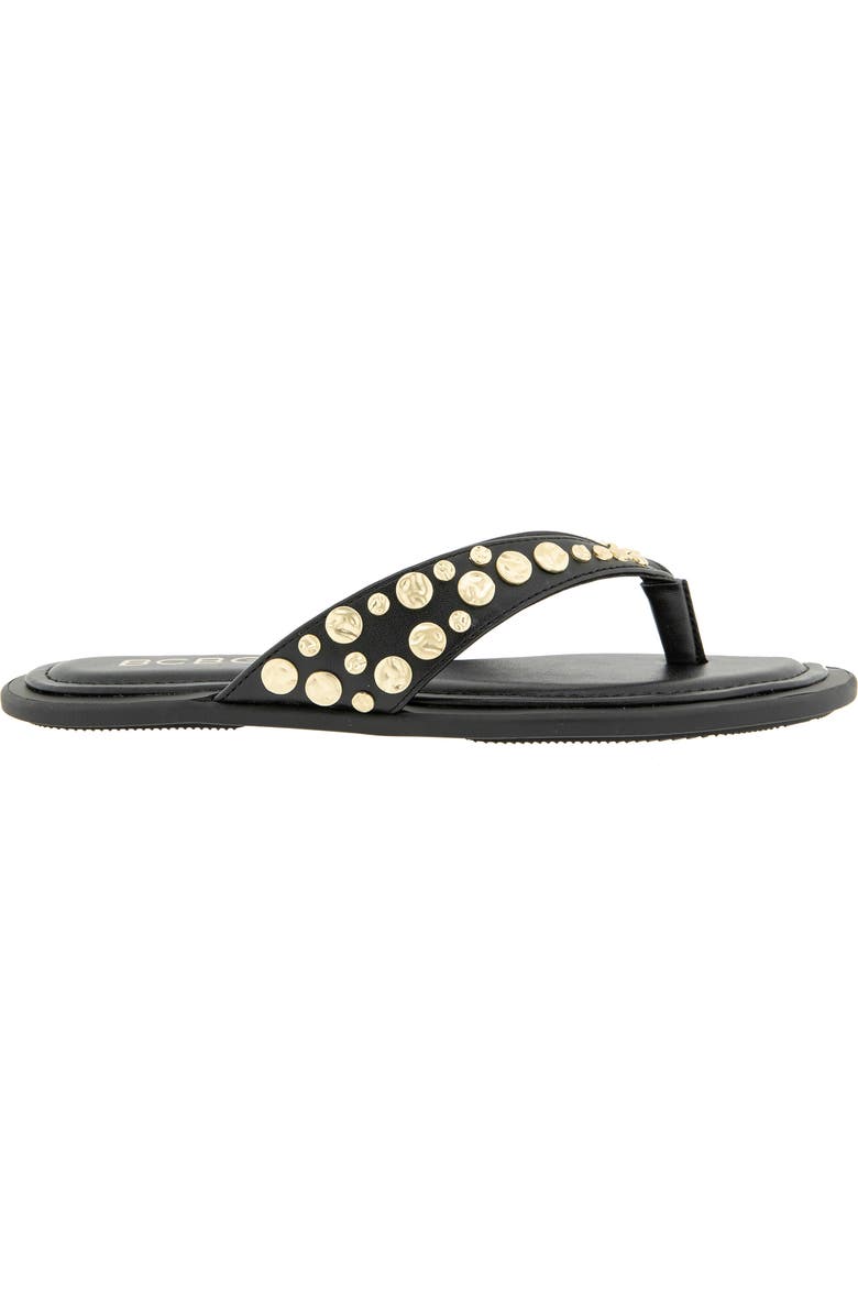 BCBG Zelilya Studded Flip Flop, Alternate, color, Black