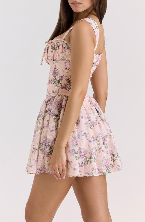 House Of Cb Ophelia Floral Fit & Flare Romper In Pink