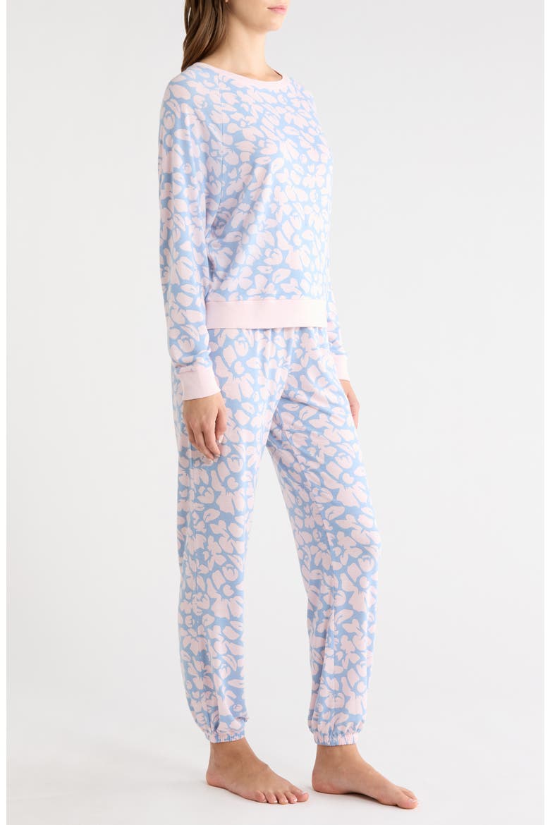 Star Seeker Brushed Jersey Pajamas, Alternate, color, PINK FLOWERS