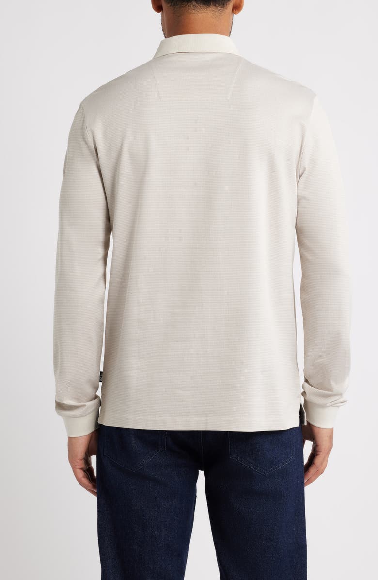 BOSS Pado Long Sleeve Cotton Polo, Alternate, color, Open White