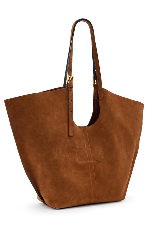 Allsaints Ara Suede East West Tote In Brown