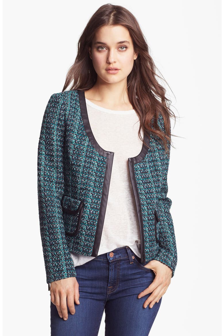 Hinge® Tweed Jacket, Main, color, TEAL FANFARE COMBO