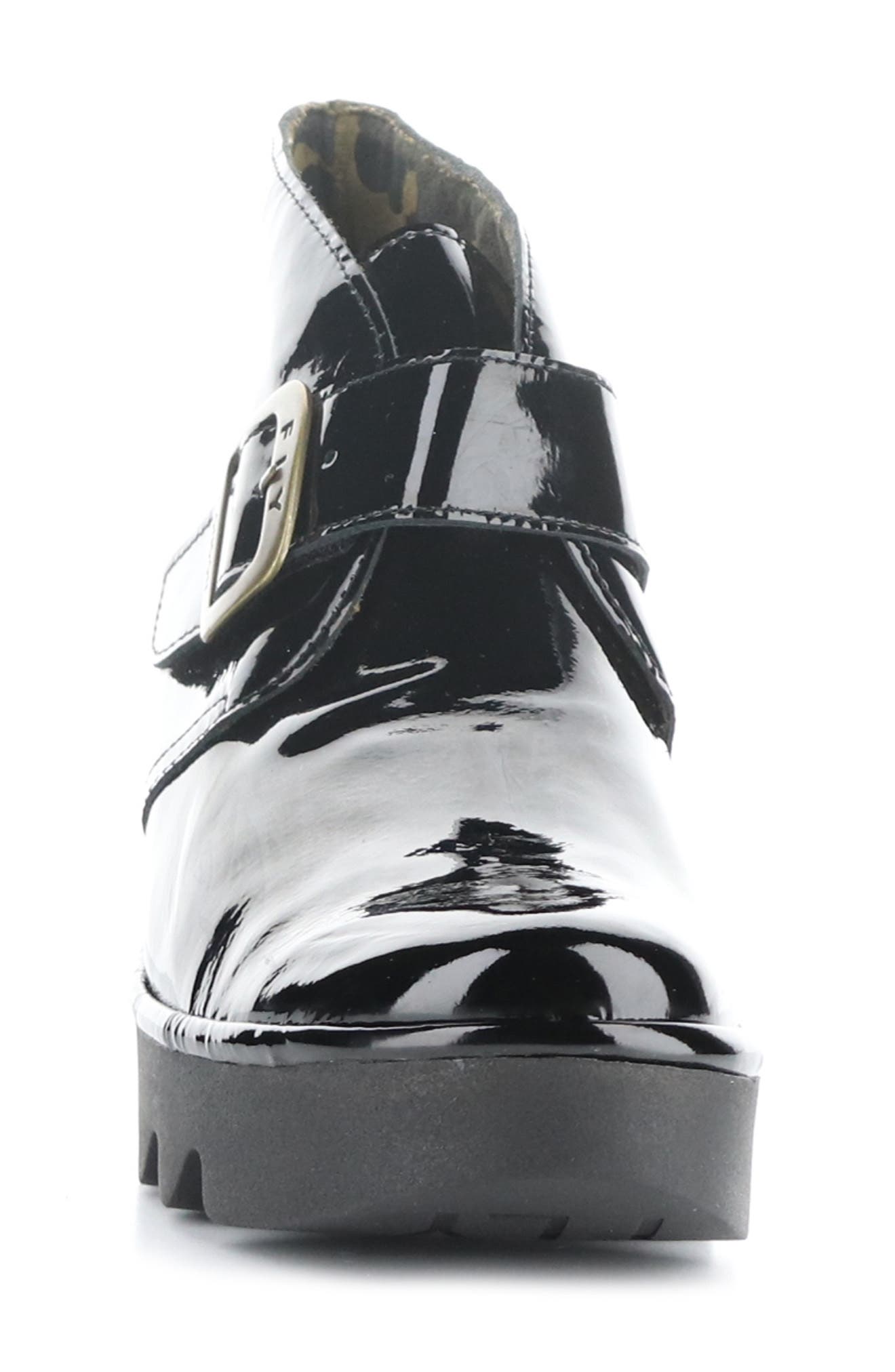 Fly London Birt Wedge Bootie, Alternate, color, 007 Black Atlantis