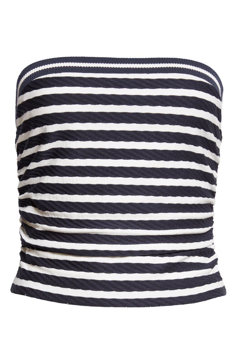 Ramy Brook Raya Stripe Strapless Top, Alternate, color, Navy Stripe