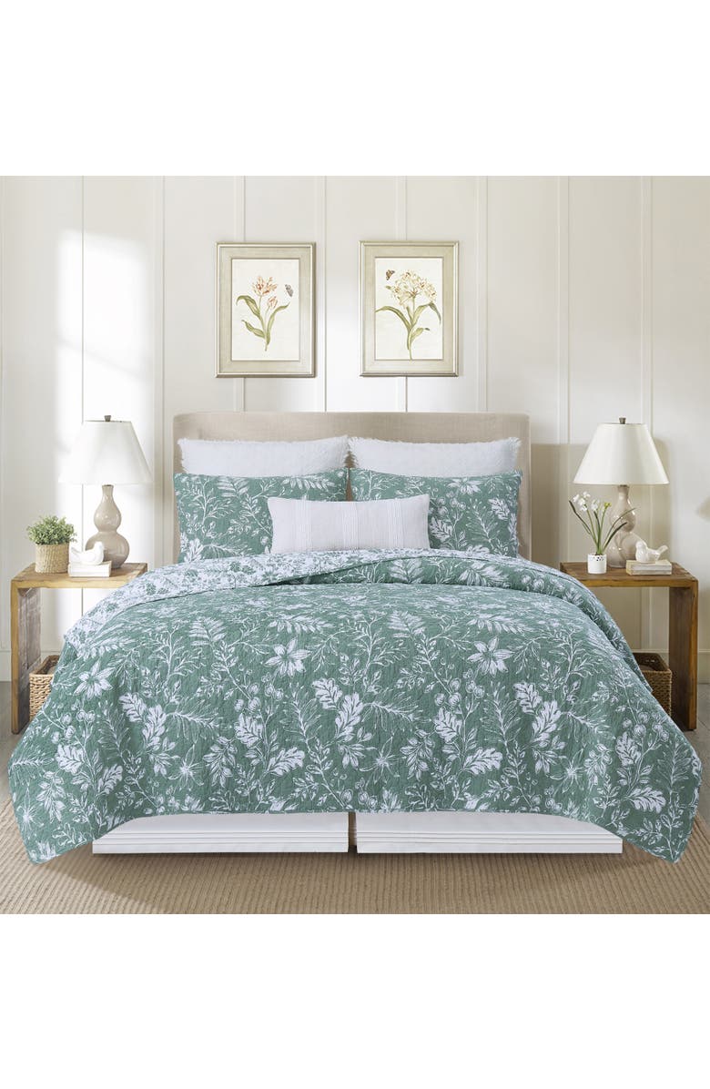 C&F Home Everview Sage Cotton Blend Full/Queen Bed 3-Piece Quilt Set, Main, color, Green