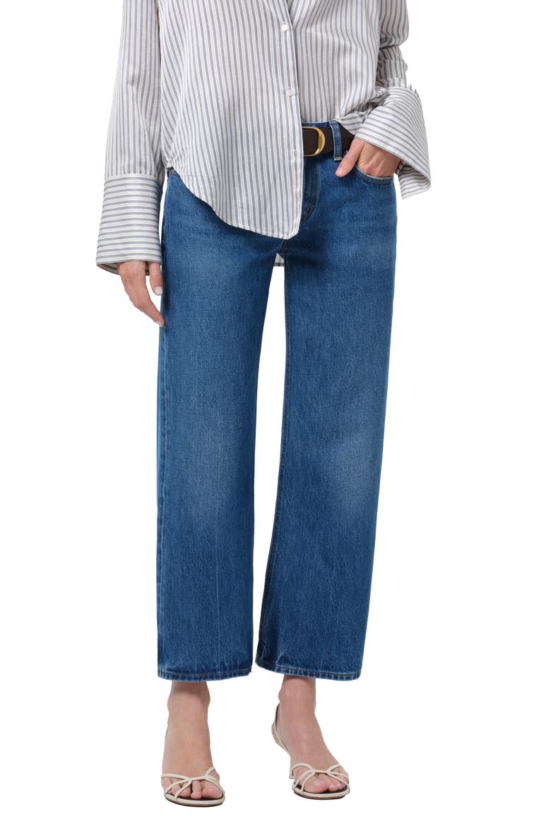 Faye Ankle Straight Leg Jeans, Alternate, color, AZURE BLUE