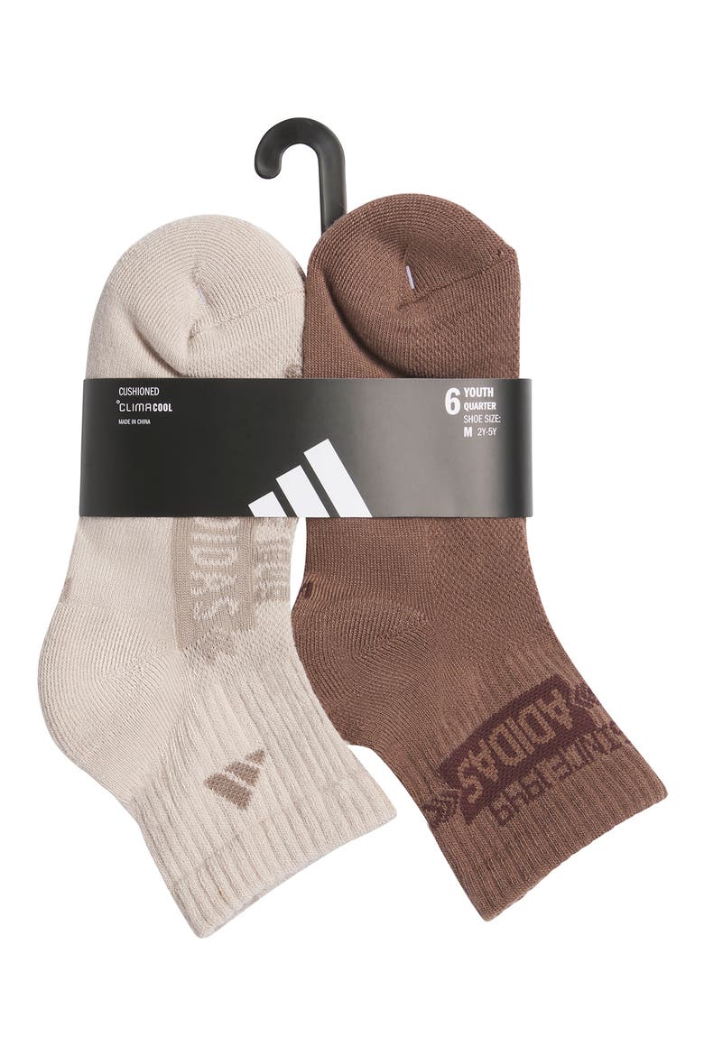 Kids' Assorted 6-Pack Quarter Length Socks, Alternate, color, WONDER BEIGE/ WHITE/ EARTH